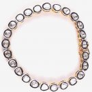 Vintage Look Polki UnCut Diamond 925 Silver Tennis Bracelet Size 7" CSJ11317