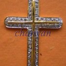 Estate Vintage INSP Handmade Rose Cut Diamond Sterling Silver Cross Pendant