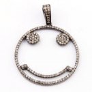 Vintage/Antique INSP 1.80C RoseCut Diamond Sterling Silver Pendant CSJ701