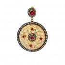 Pearl Victorian INS Rose Cut Diamond 925 Silver Antique Wedding Pendant CSJ20317