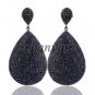 Vintage/Antique Look Handmade Diamond Cut Sapphire 925 Silver Earring @180417
