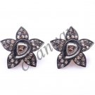 Vintage Inspire Sterling Silver 1.30Ct Rose Cut Diamond Polky Earring CSJ270917