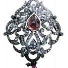 Victorian/Vintage Style 925 Silver Rose Cut Diamond Unique Brooch/ Pin @CSJ Ebay