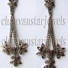 Vintage/Antique INSP Artisan Rose Cut Diamond 925 Sterling Silver Earring CSJ234