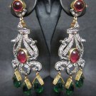 Vintage Antique Inspire 2.20 Ct Rose Cut Diamond Sterling Silver Dangle Earring