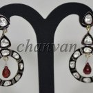 Wedding Victorian Inspire UnCut Polki Diamond 92.5% Silver Earring @ebay358