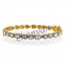 Antique/Vintage Look Deco Polki Diamond 925 Silver Wedding Bracelet CSJ450
