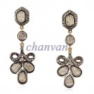 Vintage/Antique/Victorian 2.40 Rose Cut/Polky Diamond Sterling Silver Earring