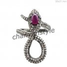 Engagement Wedding 2.39Ct Rose Cut Diamond 925 Silver Snake Ruby Ring Ebay140
