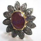 Antique/Vintage Look 1.08C Rose Cut Diamond Sterling Silver Pave Ring @CSJ149