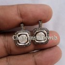 Vintage Look Handmade Rose Cut polki Diamond 925 Silver Square Earring CSJ559