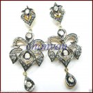 Antique Vintage Reproduction Rose Cut Diamond 925 Silver Polki Pave Earring @CSJ