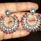 Rose Cut Polky Diamond Victorian Antique Inspire 925 Sterling Silver Earring