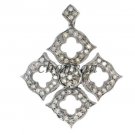 Antique Victorian Style 1.62Ct Rose Cut Diamond Sterling Silver Pendant CSJ61