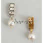 New Vintage Reproduction Polky Rose Cut Diamond Sterling Silver Pearl Earring