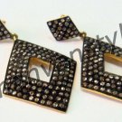 Victorian/Antique INSP Artisan Rose Cut Diamond Sterling Silver Earring Jewelry