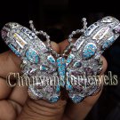 Victorian/Vintage Look 3.15Ct Rose Cut Diamond Silver Tourmaline Brooch CSJ307