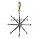 New Vintage/Victorian Handmade Rose Cut Diamond 925 Sterling Silver Pave Pendant