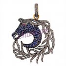 Vintage Reproduction Handcrafted Rose Cut Diamond 925 Sterling Silver Pendant