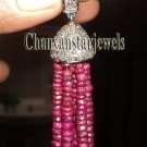 Victorian INS 2.35C Rose Cut Diamond 925 Silver Ruby Tassel Pave Pendant CSJ313