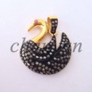 Vintage Repro. Artisan 1.20 Ct Rose Cut Diamond 925 Sterling Silver Cute Pendant