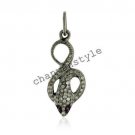 Vintage INS Artisan 1.10Ct Rose Cut Diamond Sterling Silver Pendant CSJ2217