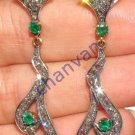 Women Vintage/Antique Insp. 0.96Ctw Rose Cut Diamond 925 Sterling Silver Earring