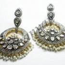 Artisan Antique Look Rose Cut/Polky Diamond 925 Silver Fine Earring  ebay18317