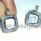 Victorian Style 1.25Ct Rose Cut/Polky Diamond 925 Sterling Silver Earring CSJ587