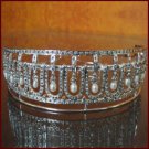 Party Wear Pearl & Natural Rose Cut Diamond 925 Sterling Silver Tiara Crown