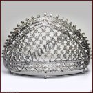 Princess Vintage Antique INSP  16.2C Rose Cut Diamond 925 Silver Tiara Crown CSJ