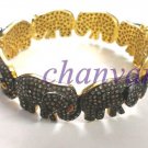 Stylish!Vintage Look 10.2C Rose Cut Diamond 925  Silver Elephant Bracelet CVS662
