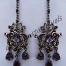 Antique Vintage Look 1.32C Rose Cut Diamond Sterling Silver Handmade Earring CSJ