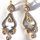 Antique look Rose Cut Diamond 925 Sterling Silver Polky Dangle Earring CSJ12517