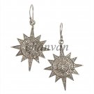 Vintage Antique INSP Handmade 4.25Ct Rose Cut Diamond Sterling Silver Earring