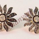 Antique Style 1.50Ct Rose Cut/Polki Diamond 925 Silver Stud Earring CSJ 416