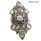 Vintage/Antique Artisan 1.35 Ct Rose Cut/Polky Diamond Sterling Silver Fine Ring