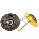 Victorian/Antique Insp Artisan 1.8 Ct Rose Cut/ Polky Diamond 925 Silver Earring