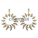 Artisan Vintage Look Rose Cut Diamond 925 Sterling Silver Wedding Gift Earring