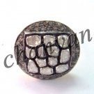 Victorian Vintage Inspire 1.46Ctw Rose Cut Polky Diamond 925 Silver Ring CSJ2910