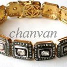 Vintage Victorian Insp. Artisan 5.80C Rose Cut/Polky Diamond 925 Silver Bracelet