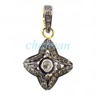 Victorian/Vintage Look Rose Cut/Polky Diamond Sterling Silver Pendant @CSJ4103