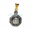 vintage/Antique Look 0.60Ct Rose Cut/Polky Diamond 92.5% Silver Pave Pendant CSJ