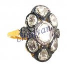 Vintage/Antique Look Handmade 1.10CT Rose Cut/Polky Diamond Silver Ring @ CSJ217