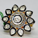 Vintage Repro. Handmade 1.5 Ct Polky Rose Cut Diamond 92.5% Sterling Silver Ring