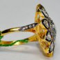 Vintage Repro. Handmade 1.5 Ct Polky Rose Cut Diamond 92.5% Sterling Silver Ring
