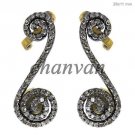 Vintage Look Genuine Rose Cut Diamond Sterling Silver Earcuff Earring @CSJ 364