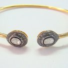 Antique Vintage INS 1.01Ct Polky RoseCut Diamond 925 Silver Bracelet Ebay CSJ448