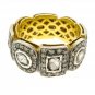 Vintage Handmade 2.00 Ct Rose Cut/Polky Diamond 925 Sterling Silver Band Ring