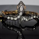 Designer Vintage Look 3.48Ct Rose Cut Diamond 925 Silver Polky Snake Bracelet